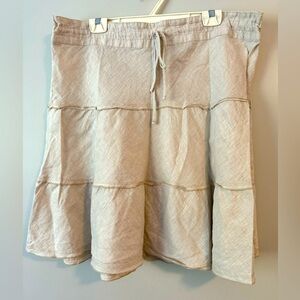 Caslon Natural Linen Lightweight Summer Drawstring Skirt XL size